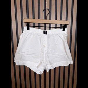 Realisation Shorts XS Womens White Sleepwear Pajama Bottoms Exposed Button